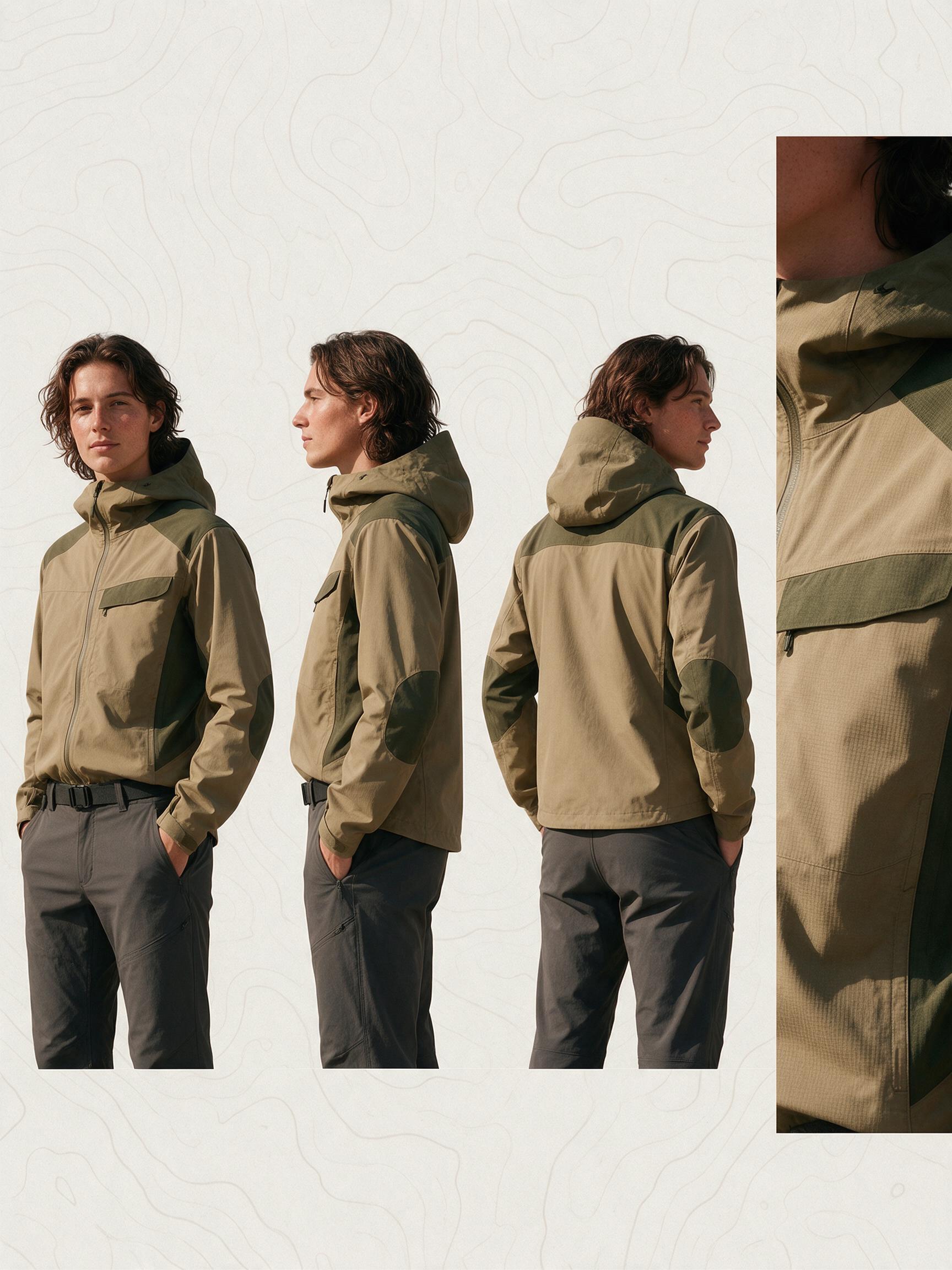 MORAINE jacket shown in multiple views